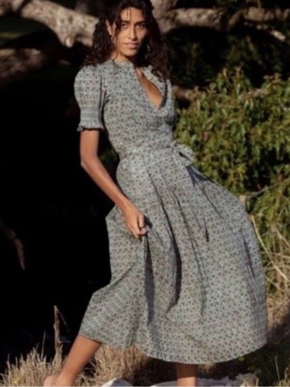 Daughters of India Prairie Floral Midi Dress